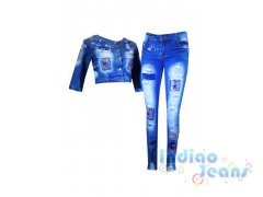 Ультрамодный джинсовый костюм для девочек, арт. I32176-8/I32176.