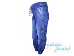 Ультрамодные джинсы с резинками для девочек, арт. I6706.