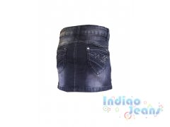 Черно-серая джинсовая юбка для девочек, арт. I5210.
