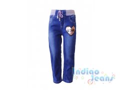 Утепленные джинсы на резинке, для девочек, арт. I34358.