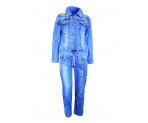 Ультрамодный джинсовый костюм с россыпью из жемчуга, арт. I33053-8/I33053.
