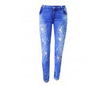 Рваные джинсы с жемчугом, для девочек, арт. I33531.