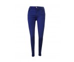 Стильные черно-синие джинсы с высокой посадкой,  для девочек, арт. I33422.
