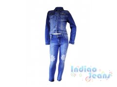 Стильный джинсовый  костюм для девочек, арт. I34177-8.