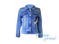 Голубая джинсовая куртка  с ярким принтом, арт. I33753-8.