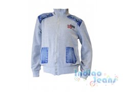 Комбинированная джинсовая куртка  на молнии, для мальчиков, арт. S12859.