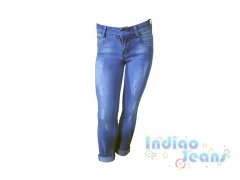Облегченные  зауженные джинсы для девочек, арт. I33662.