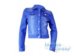 Облегченная джинсовая куртка для девочек, арт. I33662-8.