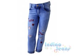 Голубые джинсы для девочек, арт. I33752.
