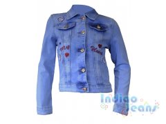 Голубая джинсовая куртка для девочек, арт. I33752-8.