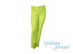 Яркие салатовые брюки для девочек, арт. I33190.