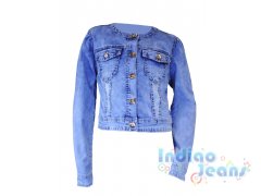 Стильная облегченная джинсовая куртка для девочек, арт. I32424-8.