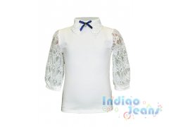 Трикотажная молочная блузка с застежкой сзади, арт. S388.