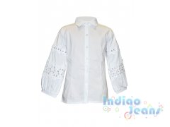 Белая блузка с кружевной отделкой, арт. 2145.