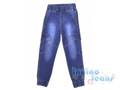 Модные джинсы-джоггеры с карманами , для мальчиков, арт. М14163.