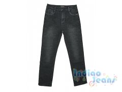 Черно--серые утепленные джинсы для мальчиков, арт. М13776.