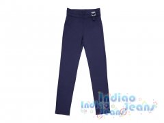 Синие прямые школьные брюки для девочек, арт. А20002.