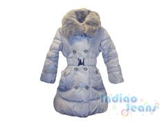 Стильное серое  зимнее пальто для девочек "BTE.Beetle", арт. В122-117У.