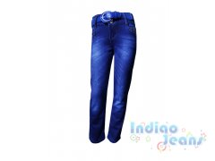 Модные утепленные джинсы для девочек, арт. I8454.