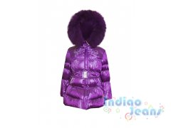 Яркое зимнее пальто для девочек "BTE.Beetle", состав:80% - пух, 20% - перо.Арт. В122-106у.