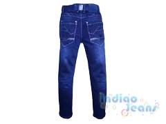 Утепленные джинсы для мальчиков, ремень в комплекте, арт. М7297.