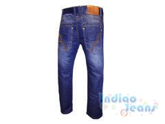 Ультрамодные утепленные джинсы для мальчиков, ремень в комплекте, арт. М7254.