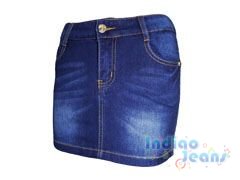 Стильная джинсовая юбка для девочек, арт. I30006.