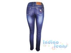 Ультрамодные зауженные джинсы темно-синего цвета, арт. I30048.