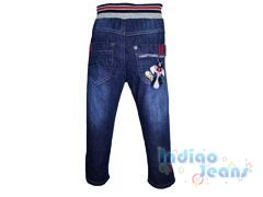 Стильные джинсы на мягкой резинке для мальчиков, арт. BY8060.