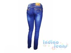 Ультрамодные зауженные джинсы для девочек, арт. I9919.