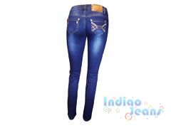 Стильные зауженные джинсы для девочек, арт. I9920.