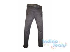 Черные брюки для мальчиков, ремень в комплекте, арт. AN39870.