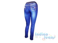 Удобные утепленные джинсы для девочек, арт. I30433.