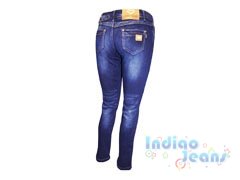 Стильные утепленные джинсы для девочек, арт. I30172.