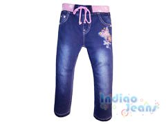 Утепленные джинсы-стрейч для девочек, арт. F852.