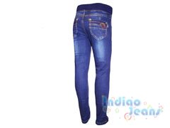 Мягкие джинсы- стрейч на резинке для девочек, арт. I30040.