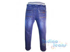 Утепленные джинсы на резинке для мальчиков, арт. М10650.
