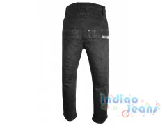 Утепленные черные джинсы для мальчиков, арт. AN6026.