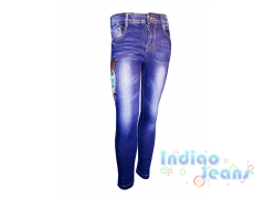 Ультрамодные зауженные  джинсы для девочек, арт. I30201.