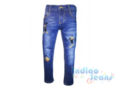 Стильные зауженные джинсы для девочек, арт. I30202.