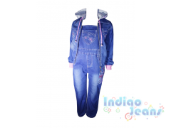 Утепленный джинсовый костюм для девочек , арт. I9834-8/I30434.
