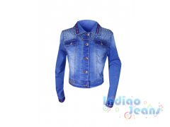 Ультрамодная джинсовая куртка c клепками,  для девочек, арт. I31070-8.