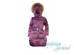 Модное зимнее пальто для девочек Top Klaer с натуральной меховой опушкой, арт. К0213-10.