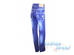 Стильные джинсы-стрейч с модными потертостями, для мальчиков, арт. М12105.