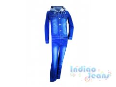 Практичный джинсовый костюм с капюшоном, для мальчиков, арт. М12305-8/М12058.