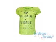 Яркая гипюровая футболка для девочек, арт. 599169.