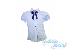 Интересная блузка с коротким рукавом ,с синими пуговицами, арт. 599602.