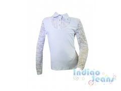 Трикотажная блузка с гипюровыми рукавами, арт. 599526.