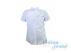 Белая блузка с коротким рукавом, со съемным жабо, арт. 599576.