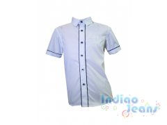 Белая рубашка с черным кантом и эмблемой на груди, арт. 800442.